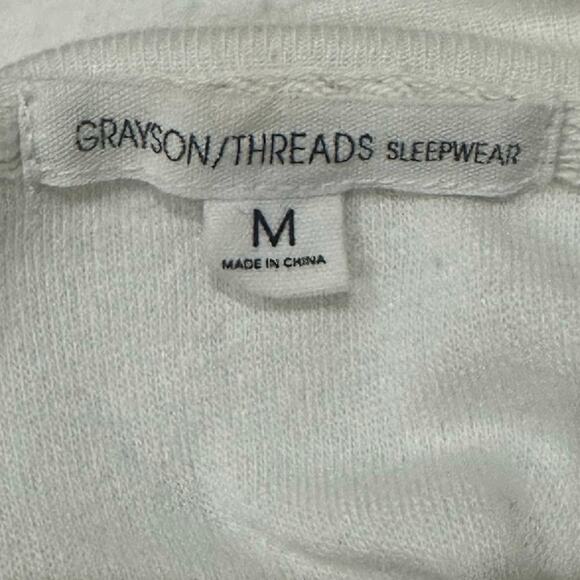 Grayson Threads “MERRY” White Sleepwear Top Holiday Sweatshirt Style Women M - Picture 4 of 4